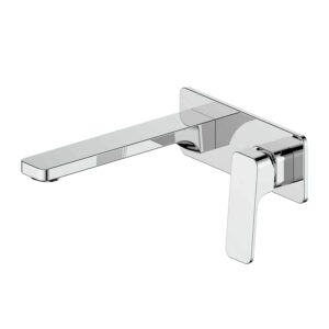 Swept Wall Basin/Bath Mixer with Faceplate